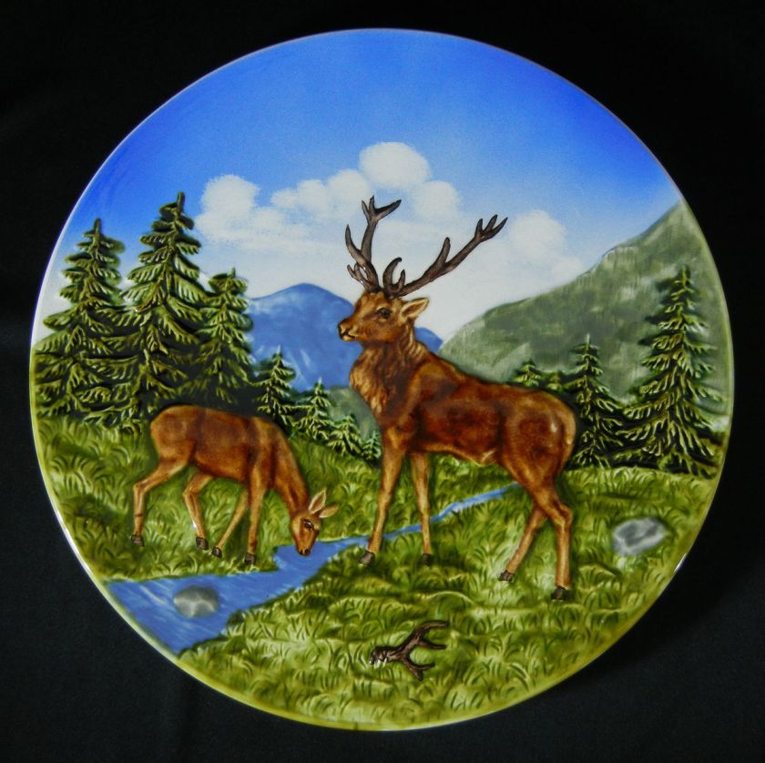 Vintage BLAD FOREST GERMAN 12 Decorative Plate Elk Deer  