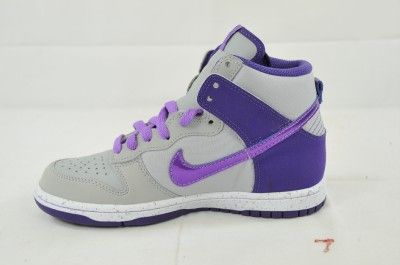 NIKE DUNK HIGH GS/PS 316604 002 WOLF GRAY BRIGHT VIOLET WHITE (#2693 