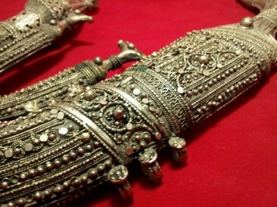 Silver old Islamic Rare Jambiya Yemen Arab dagger khanjar knife Yemeni 