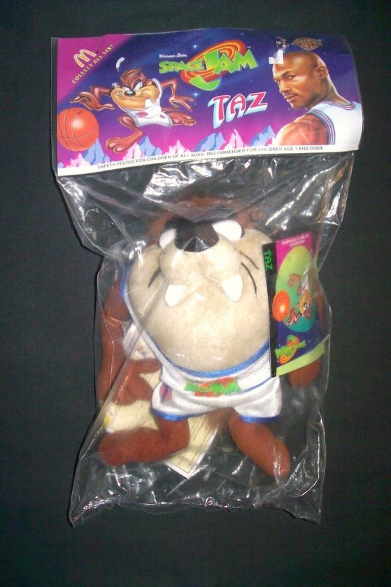 VTG McDonalds Space Jam TAZ Tazmanian Devil Plush Toy NEW 1996  