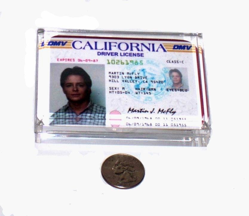 Back to the Future Marty McFly License Paperweight prop  