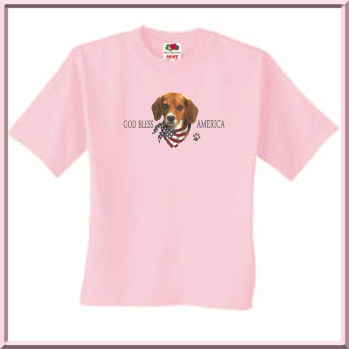 God Bless America Beagle T Shirt S,M,L,XL,2X,3X,4X,5X USA U.S. Flag 
