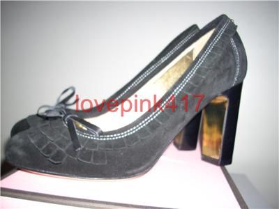 NIB Juicy Couture Maggie Black Silky Suede Shoes 7.5  