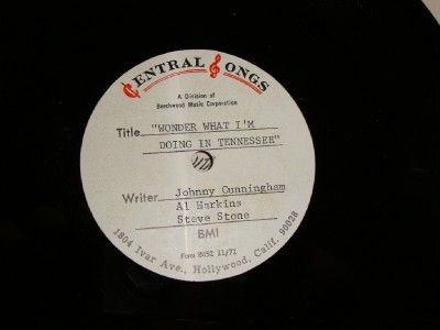 JOHNNY CUNNINGHAM In Tennessee ACETATE RECORD Country  