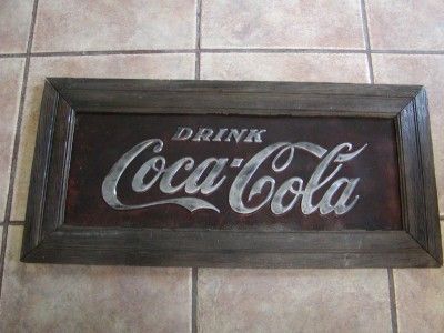 Vintage Coca Cola Sign  Antique Coke Old Framed Signs  