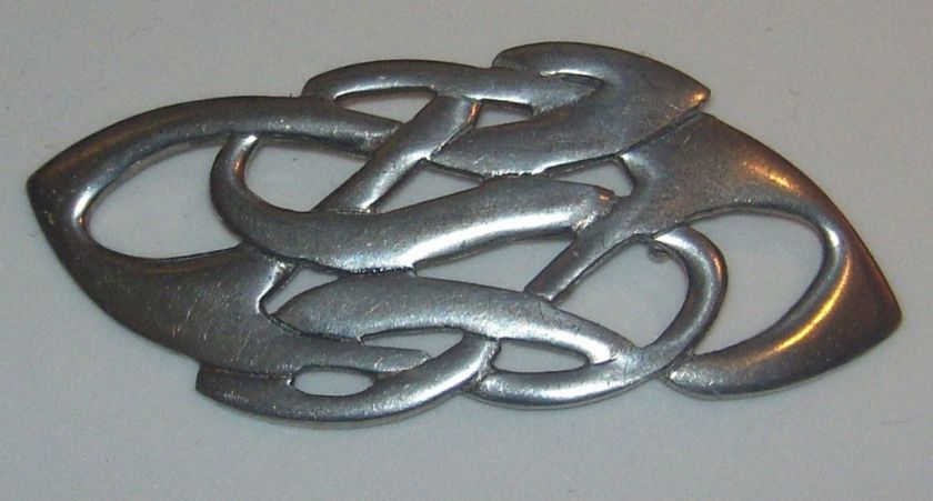 St. Justin Pewter Celtic Knot Brooch Pin Cornwall  