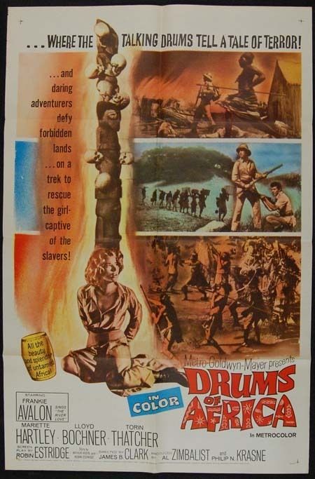 DRUMS OF AFRICA 1963 Frankie Avalon MOVIE POSTER  