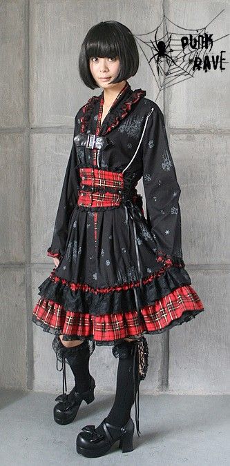 VISUAL KEI PUNK KERA Lolita classic Japan Kimono Dress  