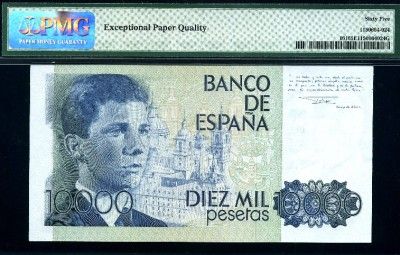   Juan Carlos, P 161, 10,000 Pesetas,1985 87, GEM UNC, PMG65 EPQ  