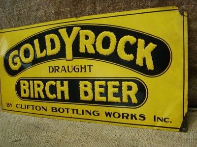 Vintage Goldy Rock Birch Beer Sign Antique Signs Brew  