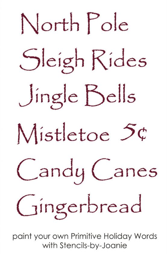 Stencil North Pole Gingerbread Candy Cane Sleigh Bells  