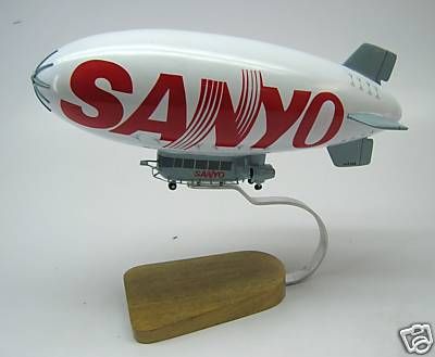 Sanyo AirShip Air Blimp Desk Wood Model Art Big New  