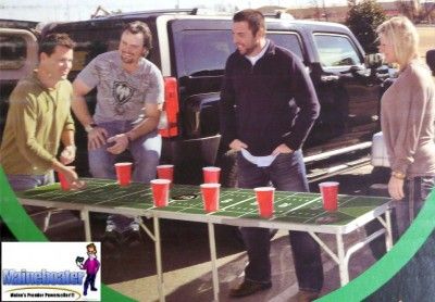 New FULL SIZE Tailgating Beer Pong Party Football Table w/ goal posts 