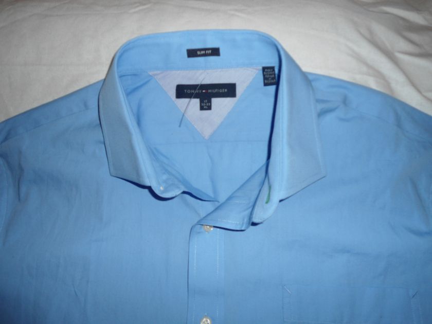 NWT~TOMMY HILFIGER~Slim Fit Blue LS Oxford Shirt~17 1/2~34 35~XL~$65 