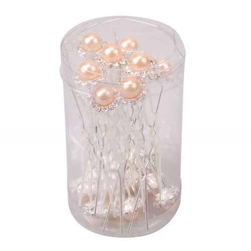 20pcs Wedding Bridal Prom Jewelry Orange Pearl Hair Accessories Pins 
