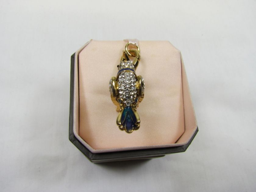 Juicy Couture Gold Pave Hummingbird Charm 4 Bracelet Keychain *NIB 