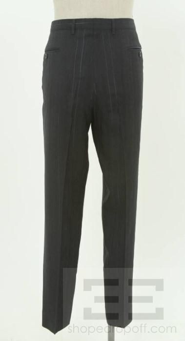   Collection Navy Blue Pinstriped Mens Jacket & Pants Suit Size 52R