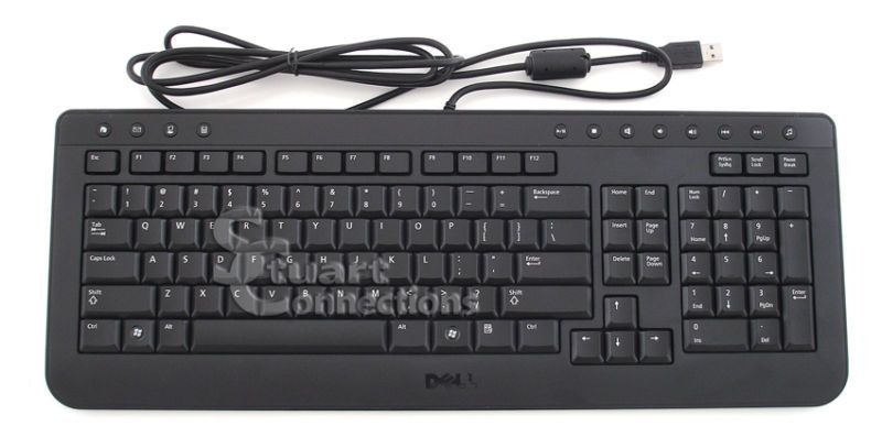 Dell USB Multimedia Slimline Black Keyboard T269C L20U  