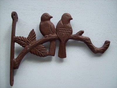 Cast Iron Love Birds On A Branch Plant Hanger  