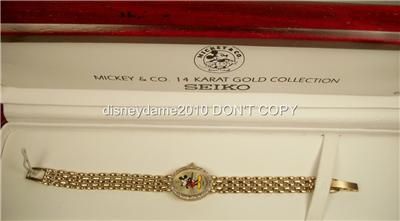   Ladies14kt Gold and Diamond Seiko Mickey Mouse Watch Gorgeous  