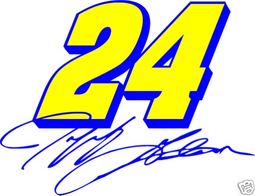 Jeff Gordon #24 NASCAR Racing Car Bumper Sticker 5X4  