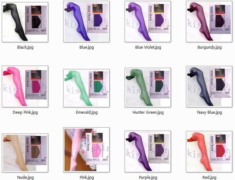 Multicolor Sheer Tights Pantyhose Stockings in 12 color  