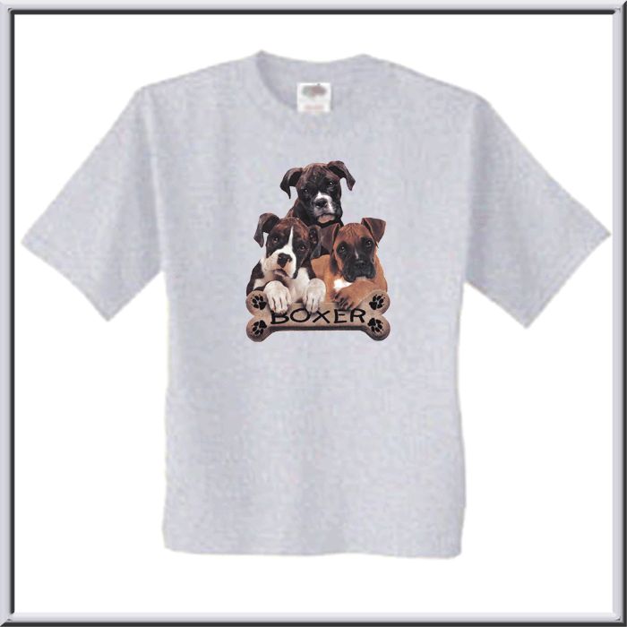 Boxer Puppies Bone Uncropped Dog T Shirt S 2X,3X,4X,5X  