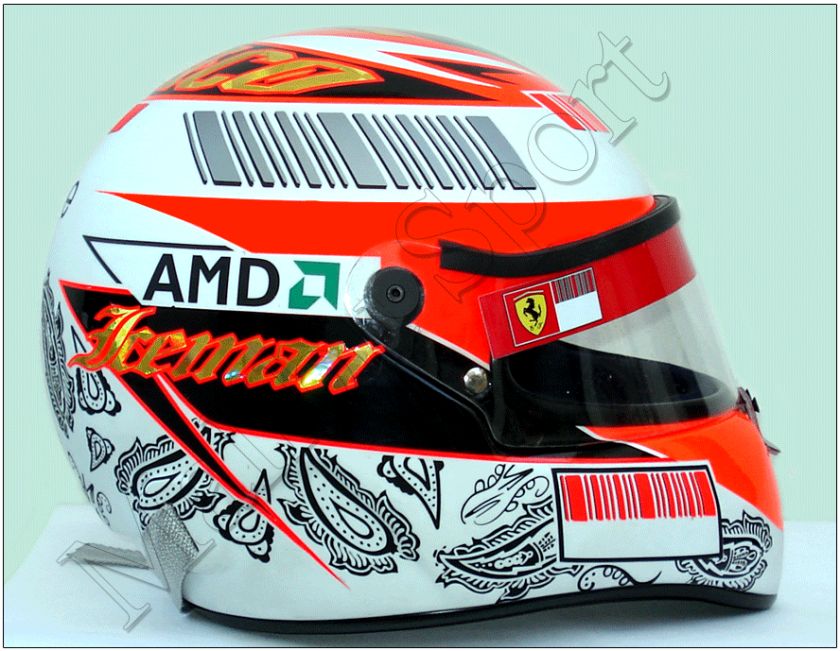 Kimi Raikkonen F1 2008 Monaco GP Schuberth RF1 Replica Helmet Scale 1 