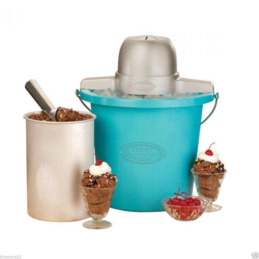   Electrics ICMP 400BLUE 4 Quart Plastic Bucket Ice Cream Maker  